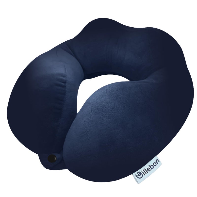Billebon Premium Neck Pillow Airplane Travel Pillow Neck Adjustable 360 Degree Support Head Rest Neck Support Pillow for Travel (Navy Blue) - Image 5