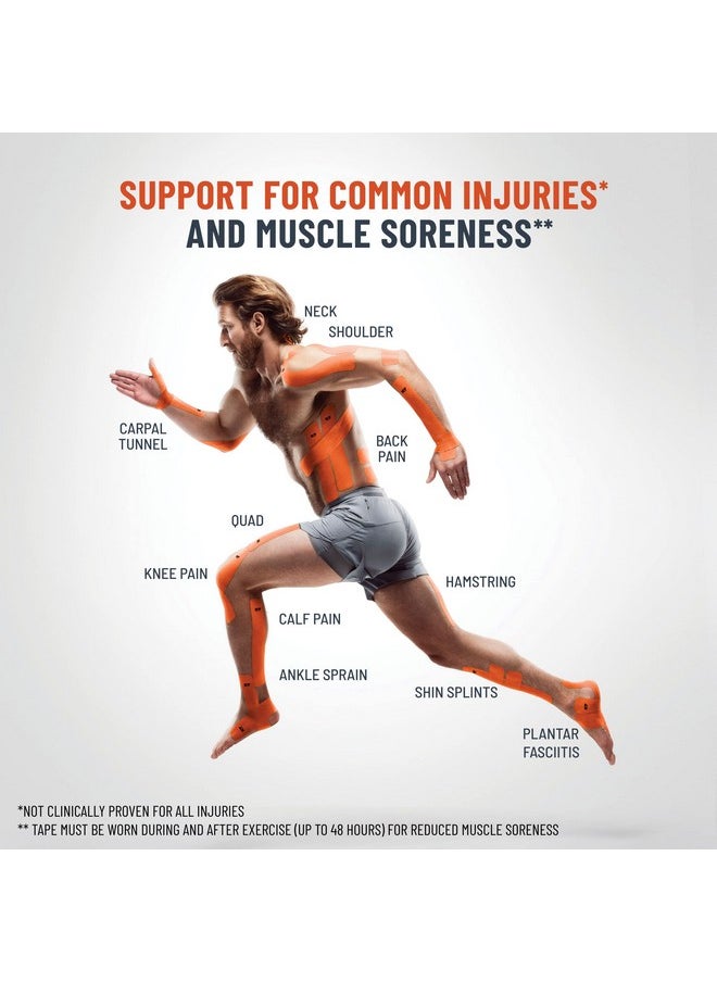 KT TAPE KT Tape, Original Cotton, Elastic Kinesiology Athletic Tape, 150 Precut 10” Strips, Beige  - Image 2