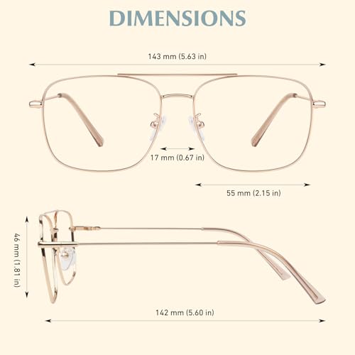 LINVO Fake Glasses Non-Prescription Clear Lens Metal Frame Fashion Eyewear for Women Men - Image 5