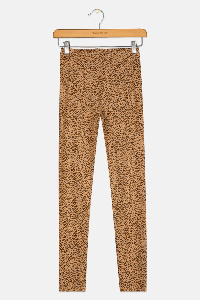 GAP Kids Girl Animal Print Pull On Leggings, Brown  - Image 2