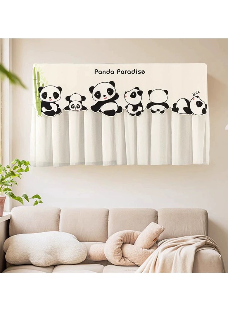 SänHahn The Windshield Curtain of The air-Conditioning Cover is Turned on Without Removing The on-Hook dust Cover, for Wall-mounted Air Conditioners for 1~1.5P, Anti Direct Blowing Windshield Wind Guide for Home/Room/Office/Elderly, Babies, Pregnant Women - Panda Pattern  - Image 1