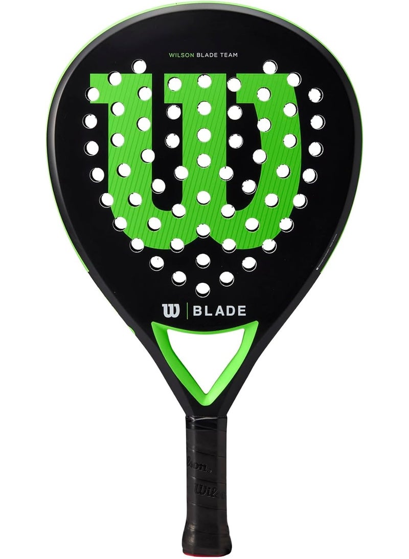 Wilson padel-racket blade team v2, fibreglass/eva, 370 g, black/neon-green - Image 1