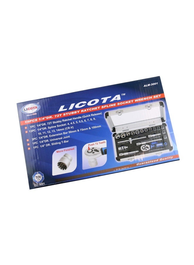 LICOTA مجموعة مفاتيح ربط ومآخذ 1 4 بوصة 19 قطعة ألم-3001 - Image 1