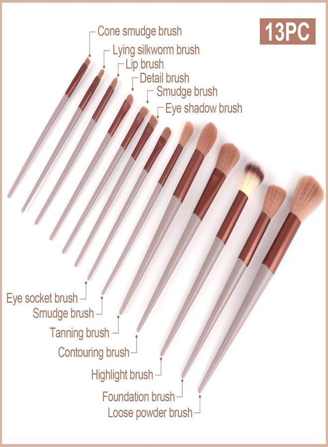 Rexez 13 Piece Make Up Brush Set, Professional Brush Set, Eyeshadow Make-Up Brush, Foundation Cosmetic Brush, Suitable for Makeup Beginners, Professional Makeup Artists - Image 2