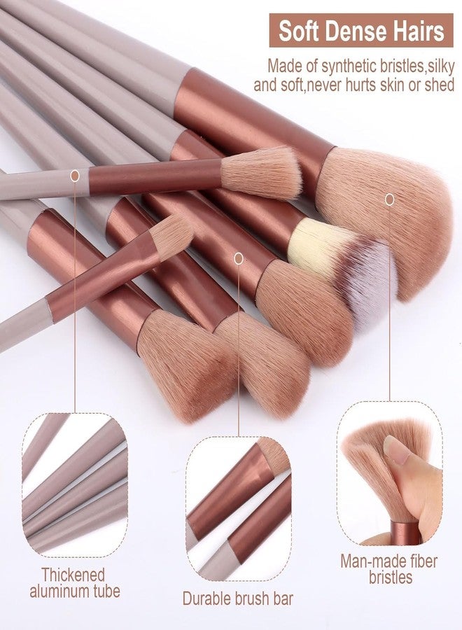 Rexez 13 Piece Make Up Brush Set, Professional Brush Set, Eyeshadow Make-Up Brush, Foundation Cosmetic Brush, Suitable for Makeup Beginners, Professional Makeup Artists - Image 4