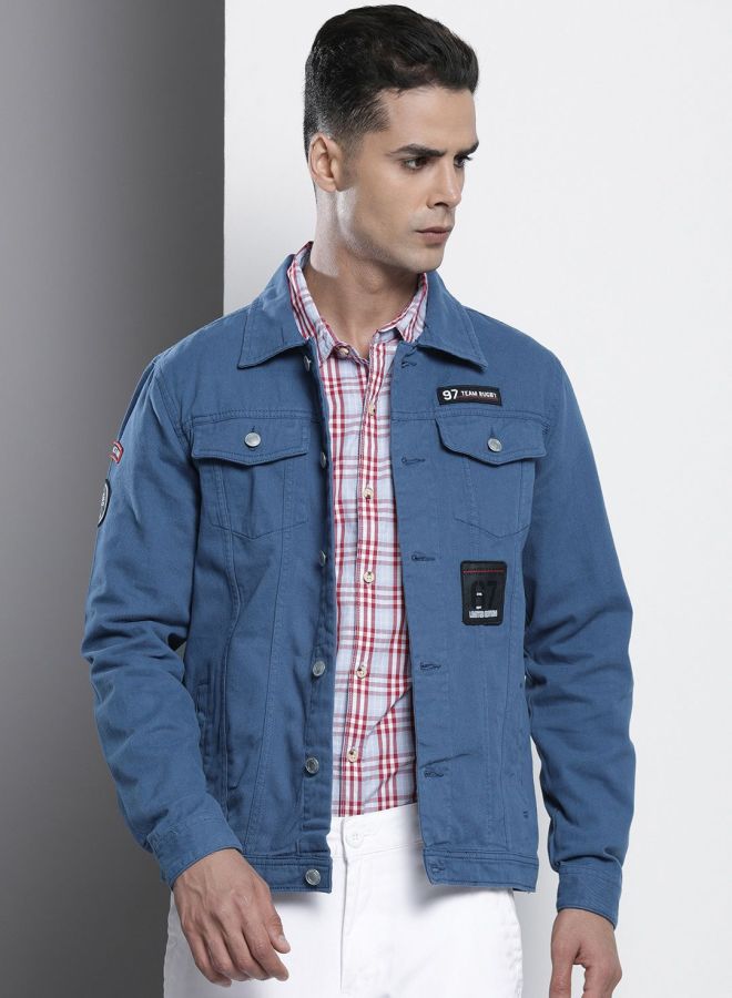 The Indian Garage Co Men Slim Fit Solid Round Neck Long Sleeves Jacket - Image 3