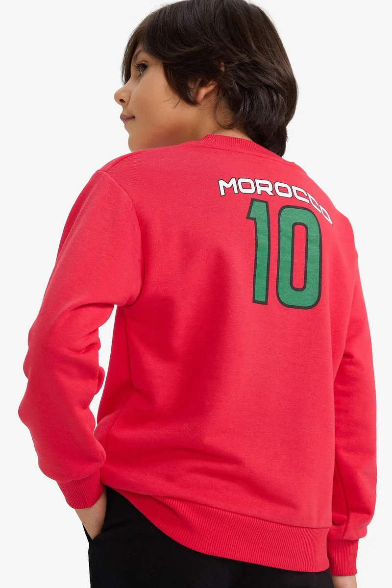 Defacto Slogan Crew Neck Sweatshirt