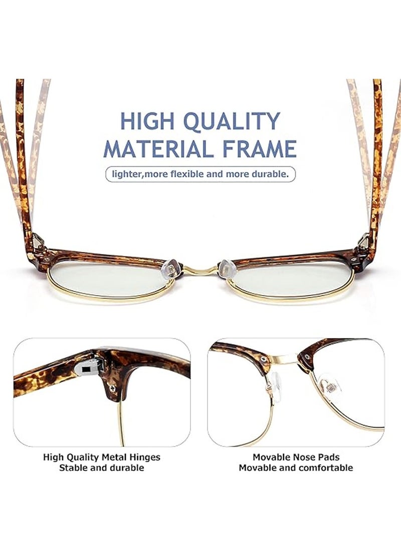 Generic - 2 Pack Blue Light Blocking Glasses Men Women Semi Rimless Anti Eyestrain Filter Blue Ray UV400 Clear Lens Computer Eyewear - Image 1