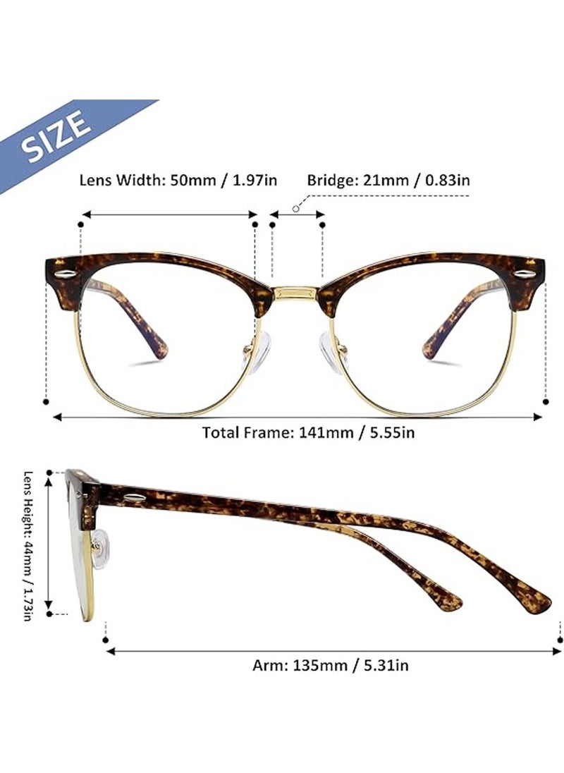 Generic - 2 Pack Blue Light Blocking Glasses Men Women Semi Rimless Anti Eyestrain Filter Blue Ray UV400 Clear Lens Computer Eyewear - Image 1