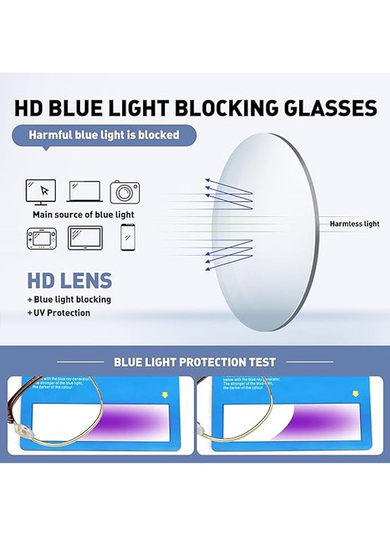 Generic - 2 Pack Blue Light Blocking Glasses Men Women Semi Rimless Anti Eyestrain Filter Blue Ray UV400 Clear Lens Computer Eyewear - Image 1