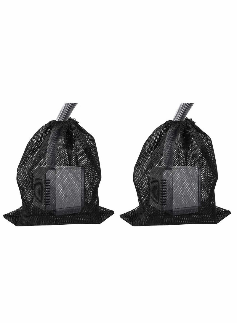 SOLARAE Pump Barrier Bag, Pond Mesh Pump Filter Bag with Drawstring, for Pond Biofilters Aquarium Filtration and Outdoor Swimming Pool, Black Media Bags - Image 1