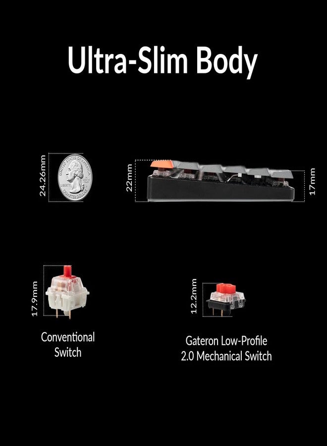 كيشرون لوحة مفاتيح Keychron K17 Max 96% بتصميم QMK/Launcher، فائقة النحافة، لاسلكية/سلكية من النوع C، ميكانيكية، بإضاءة خلفية LED بيضاء، ومفاتيح Gateron الميكانيكية الحمراء منخفضة الارتفاع، متوافقة مع أنظمة Mac وWindows وLinux - Image 5