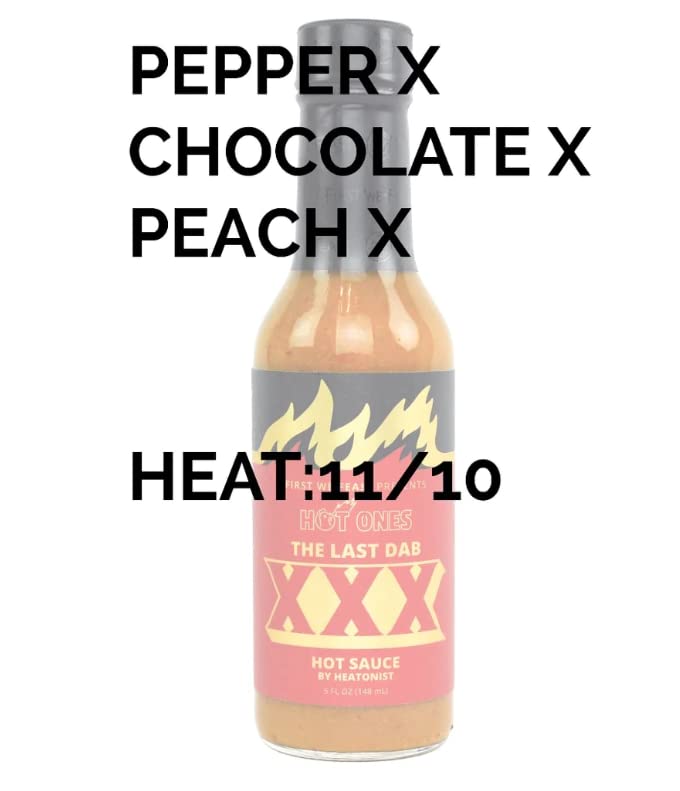 Hot Ones Last Dab Hot Sauce The Last Dab XXX, Pepper X is the World's Hottest Pepper: Chili-Pepper, Chocolate & Peach, Three Distinct Strains Clock Over 3 Million Scoville Heat Units, 5 fl oz Bottle - Image 2