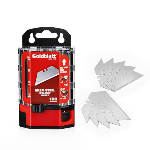 Goldblatt 100-Pack Utility Blades Premium Tempered SK2M Steel with Dispenser (G08283) - Image 1