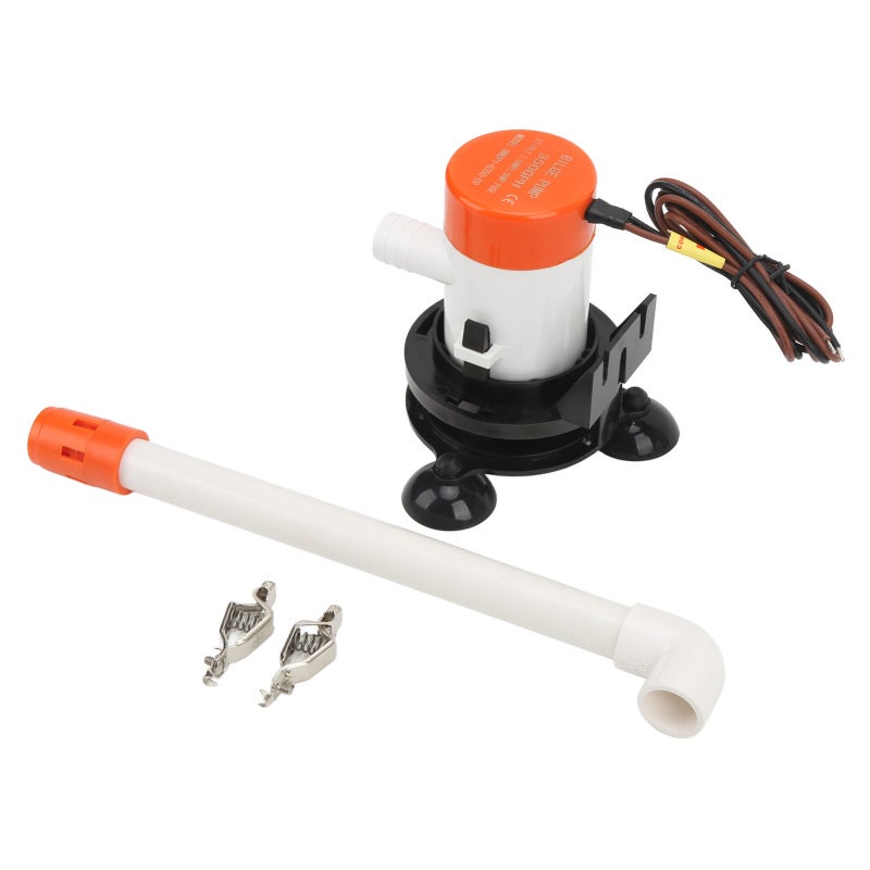Livewell Pump 12V 350GPH Adjustable Flow - Strong Saltwater Freshwater Adaptability Aerator Pump for Marine Fishing, Bait Tank Maintenance - Image 2