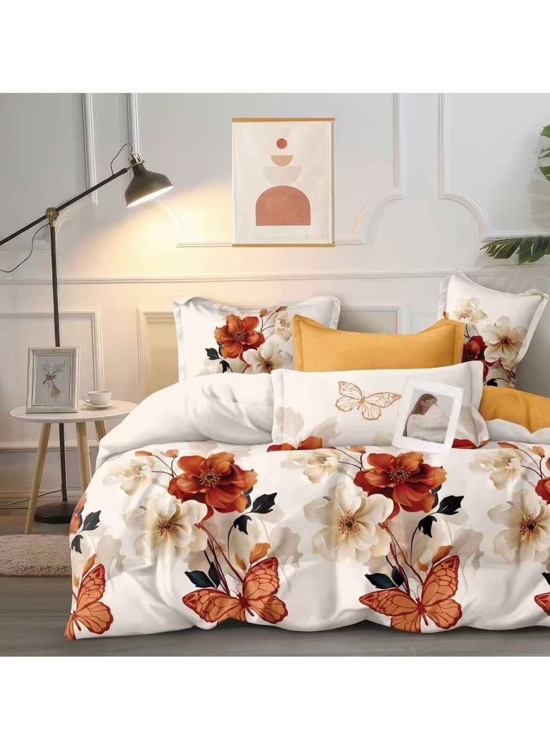 AL RAID 6-Piece King Size, Hotel Luxury Feel, Wrinkle & Fade Resistant 1xDuvet Cover 220x240cm, 1xFitted Sheet 200x200+30cm, 4xPillow Case 50x75cm