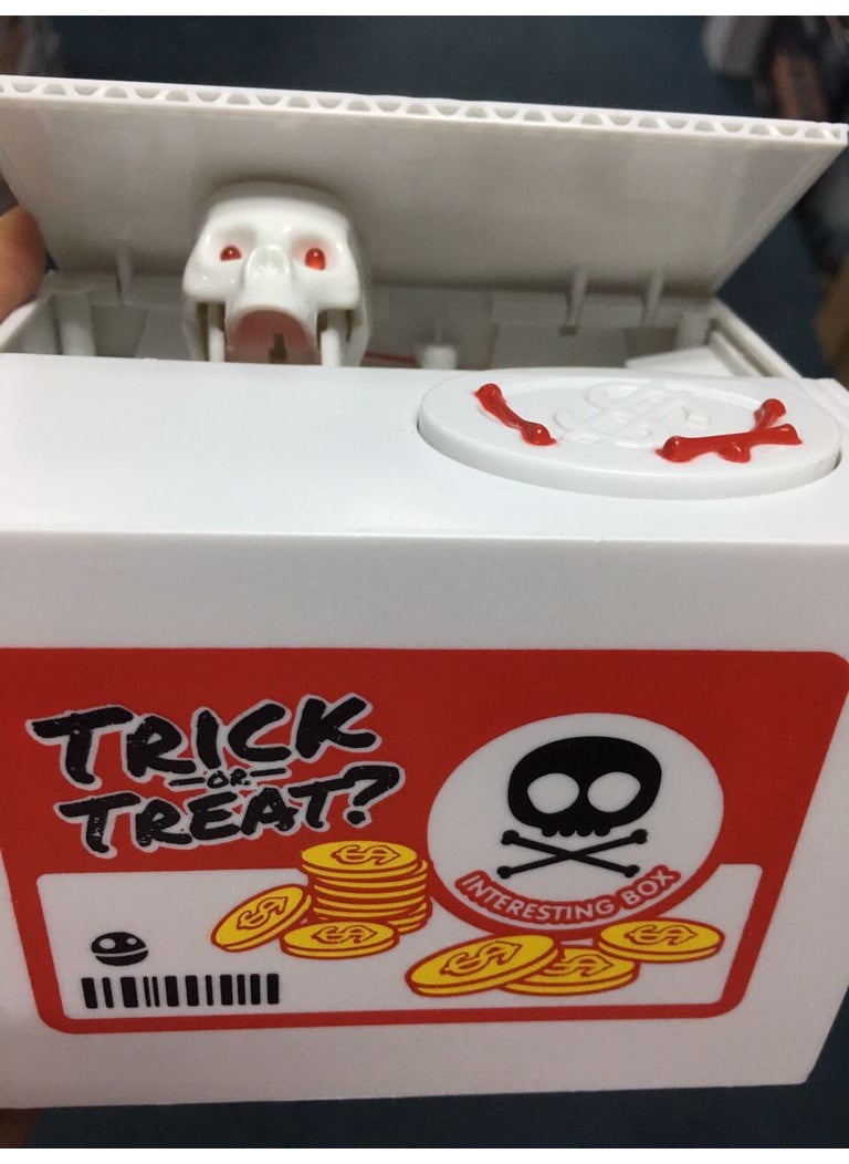 Generic - EVIL SPIRITS BANK will be called Skull ghost piggy BANK stealing money cat stealing money Ghost Trick piggy BANK Pink Cute Cat - Image 1