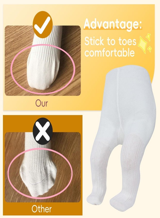 زاندو جوارب زاندو للأطفال الصغار من عمر سنتين إلى أربع سنوات - جوارب شتوية دافئة محبوكة بنمط كابل للبنات، من حديثات الولادة إلى عمر أربع سنوات، جوارب بدون خياطة بيضاء*2 - Image 3