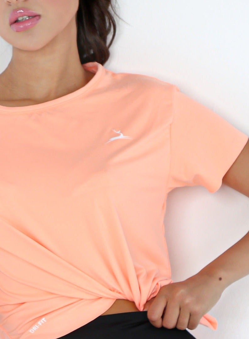 Doe Women Basic Lightweight Workout Casual Short Essentials Sleeved Dry Fit T Shirt - Image 4