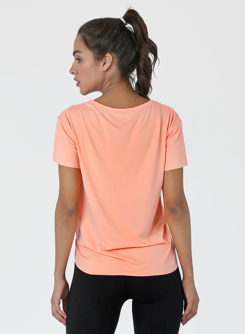 Doe Women Basic Lightweight Workout Casual Short Essentials Sleeved Dry Fit T Shirt - Image 2