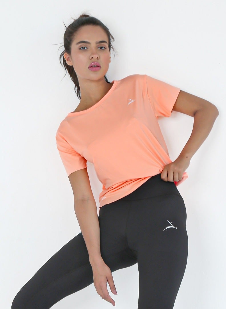 Doe Women Basic Lightweight Workout Casual Short Essentials Sleeved Dry Fit T Shirt - Image 3