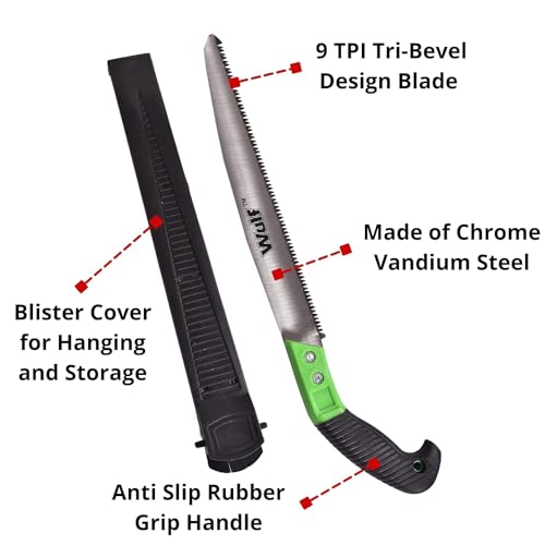 WULF Combo Pack – 12 Inch Pruning Saw & 600g Hand Axe | Fiberglass Rubberized Handle Wood Cutting Axe (Kulhadi) | Sharp Carbon Steel Blade | Ideal Gardening Tool for Tree, Wood & Grass Cutting - Image 4