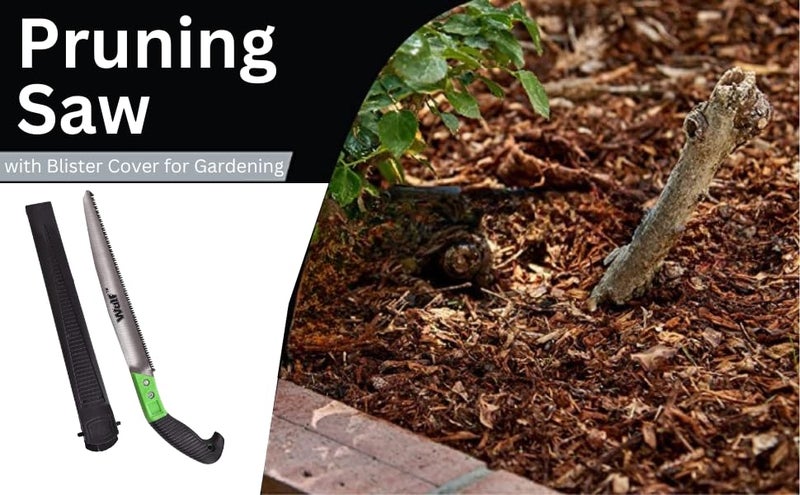 WULF Combo Pack – 12 Inch Pruning Saw & 600g Hand Axe | Fiberglass Rubberized Handle Wood Cutting Axe (Kulhadi) | Sharp Carbon Steel Blade | Ideal Gardening Tool for Tree, Wood & Grass Cutting - Image 2