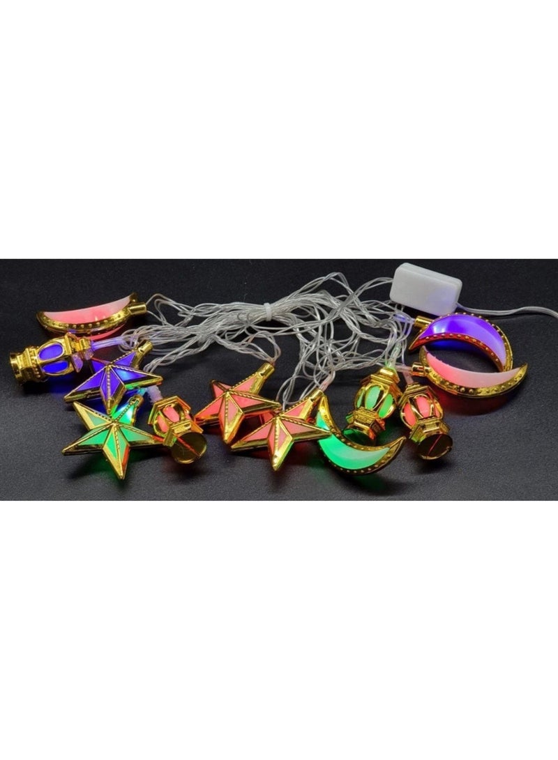 حبل زينة فانوس وهلال ونجمة مجسم فضي – موديل B-27 - Image 3