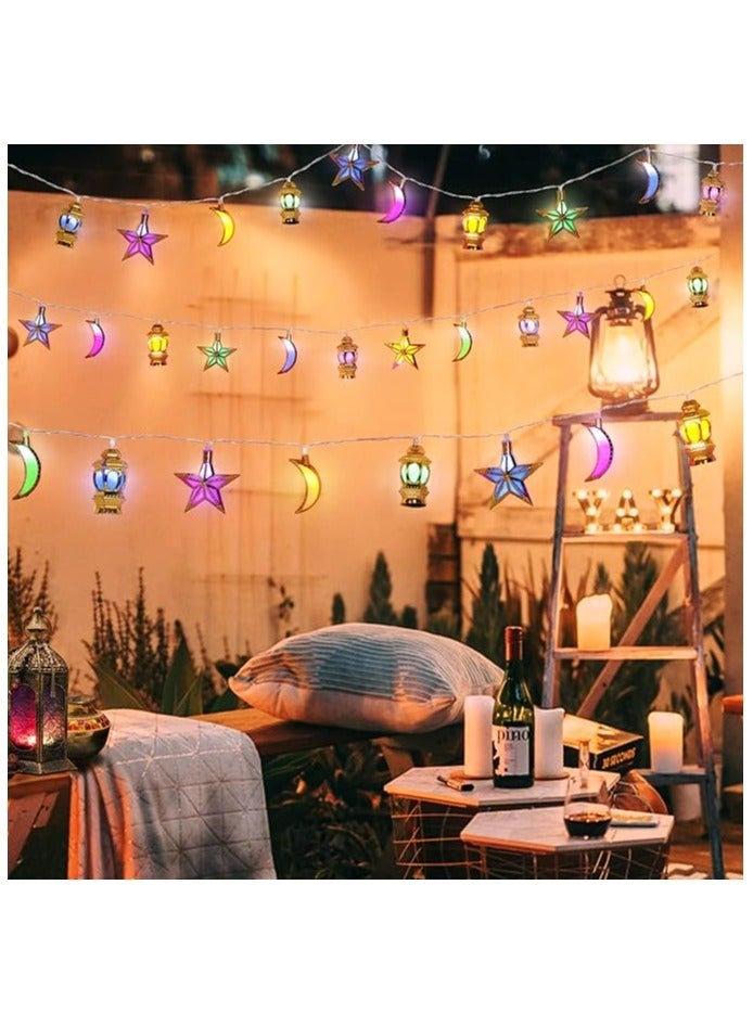 حبل زينة فانوس وهلال ونجمة مجسم فضي – موديل B-27 - Image 4