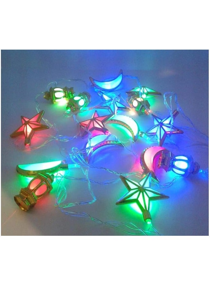 حبل زينة فانوس وهلال ونجمة مجسم فضي – موديل B-27 - Image 2