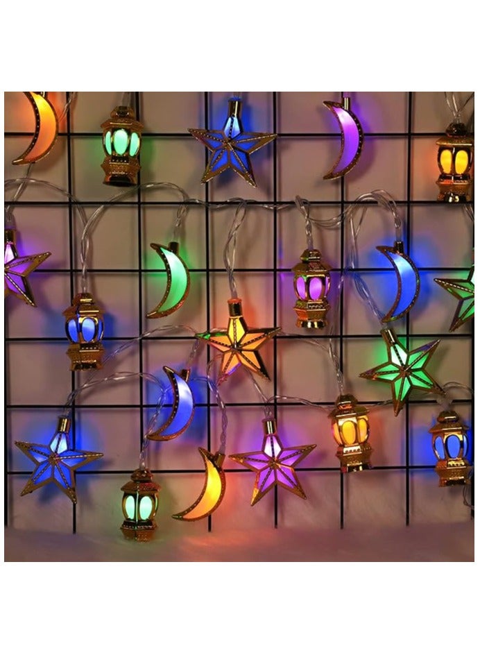 حبل زينة فانوس وهلال ونجمة مجسم فضي – موديل B-27 - Image 5