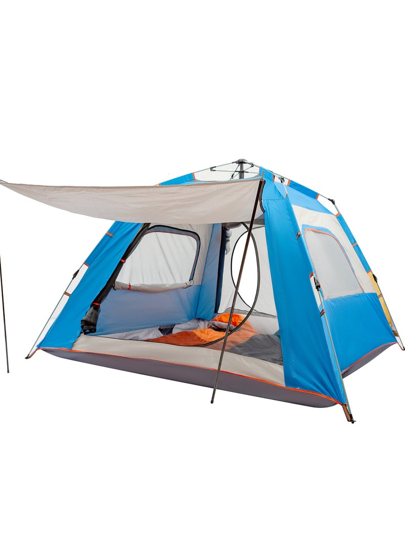 Eatronix - Easy Setup Pop Up Camping Tent-Double Layered D210 Polyester with Anti-UV Coating, Dust and Wind Proof, 240L x 240W x 155H cm, 4.5kg, Water-Proof, Automatic - Image 1