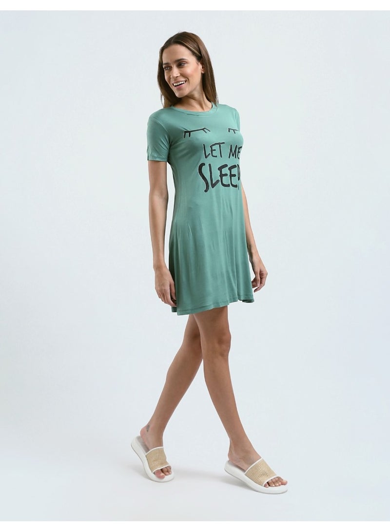 Mesery Sleepshirt Cotton Short Sleeves Printed  - Image 1