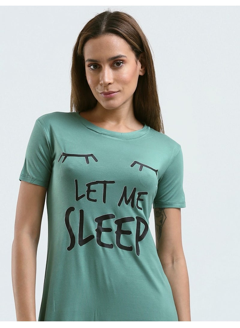 Mesery Sleepshirt Cotton Short Sleeves Printed  - Image 2