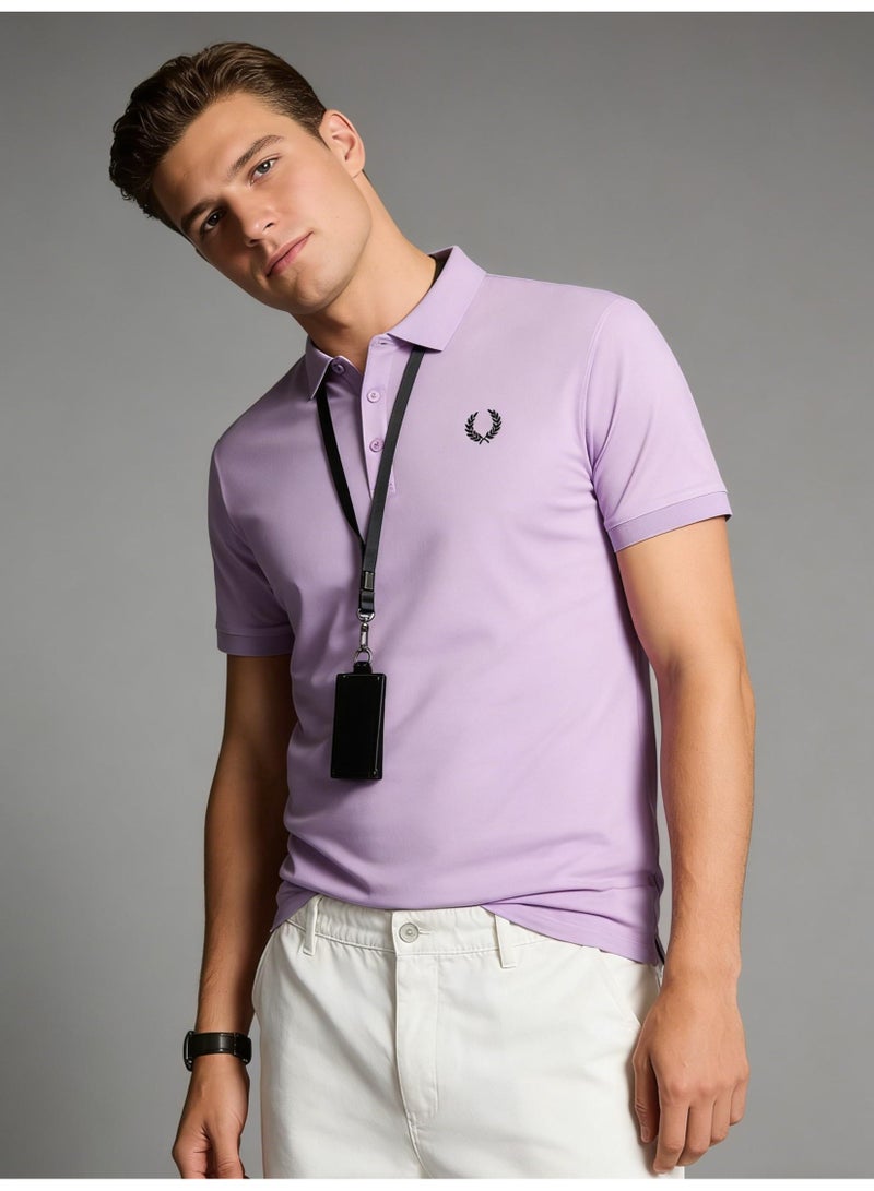 Fred Perry  double-pointed Polo shirt | Men's Polo shirt with white striped collar and cuffs, classic modern style, creating timeless casual fashion. - Image 3