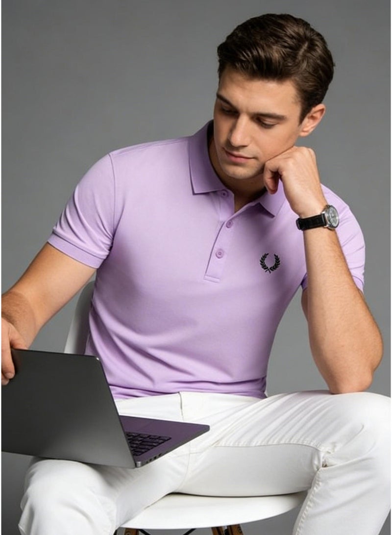 Fred Perry  double-pointed Polo shirt | Men's Polo shirt with white striped collar and cuffs, classic modern style, creating timeless casual fashion. - Image 1