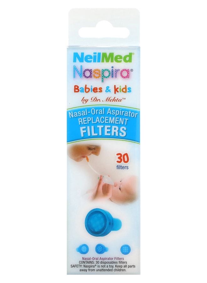 NeilMed Babies & Kids Naspira NasalOral Aspirator Replacement Filters 30 Filters 