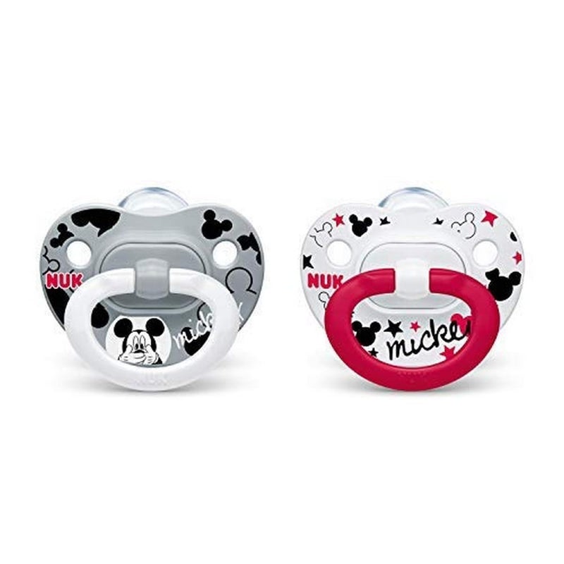 NUK Disney Mickey Mouse Orthodontic Pacifiers, 0-6 Months, 2-Pack - Image 1