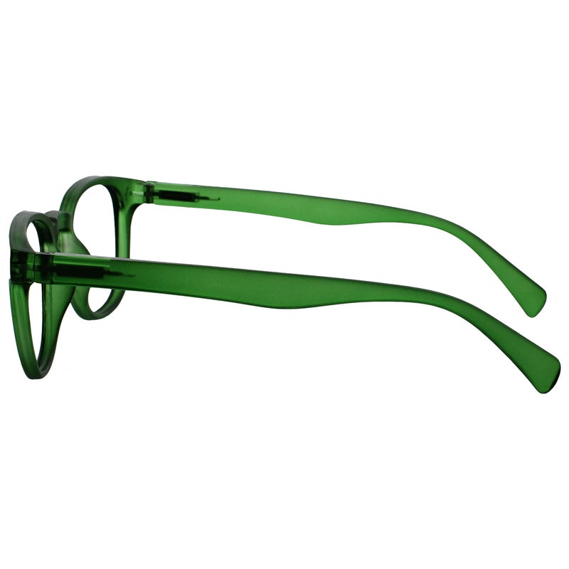 OPULIZE نظارات قراءة POP للنساء والرجال، إطار دائري غير قابل للخدش مع مفصلات زنبركية، أخضر +1.00 (عبوة من 1) - Image 5