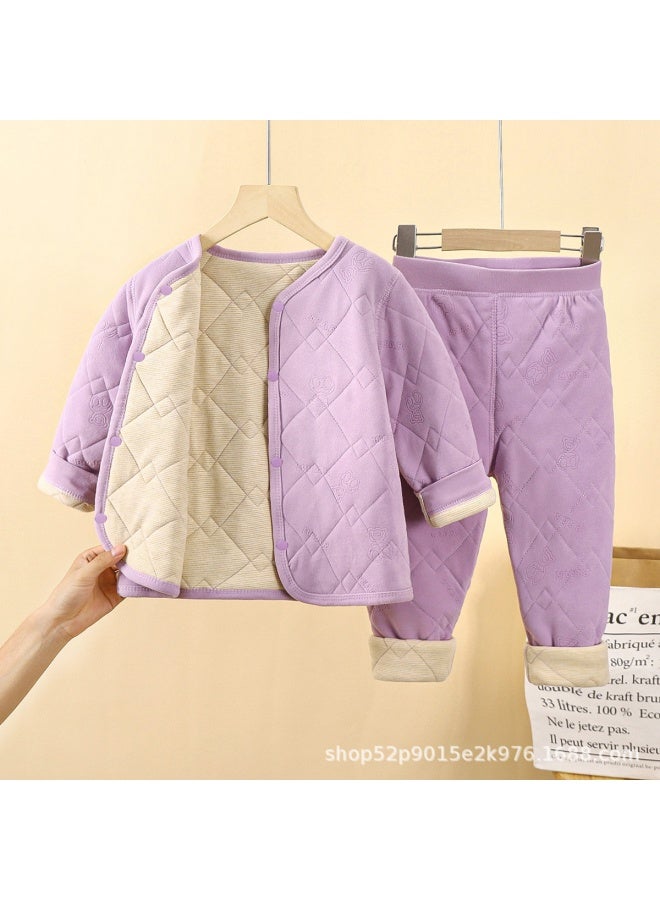 Children's School Uniform Artifact Autumn And Winter New Three-layer Quilted Cotton Boys' Cotton Coat Fleece-lined And Thickeneded Inner Layer Girls' Cotton-padded Jacket Category A