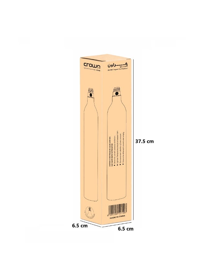 Crownline GC-460/B CO2 Gas Cylinder – 0.6L/425g Capacity for Carbonating Beverages, Compatible with Crownline Soda Makers SM-454 & SM-455, Convenient Sparkling Water Solution GC-460/B silver - Image 3