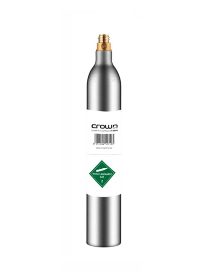 Crownline GC-460/B CO2 Gas Cylinder – 0.6L/425g Capacity for Carbonating Beverages, Compatible with Crownline Soda Makers SM-454 & SM-455, Convenient Sparkling Water Solution GC-460/B silver - Image 1