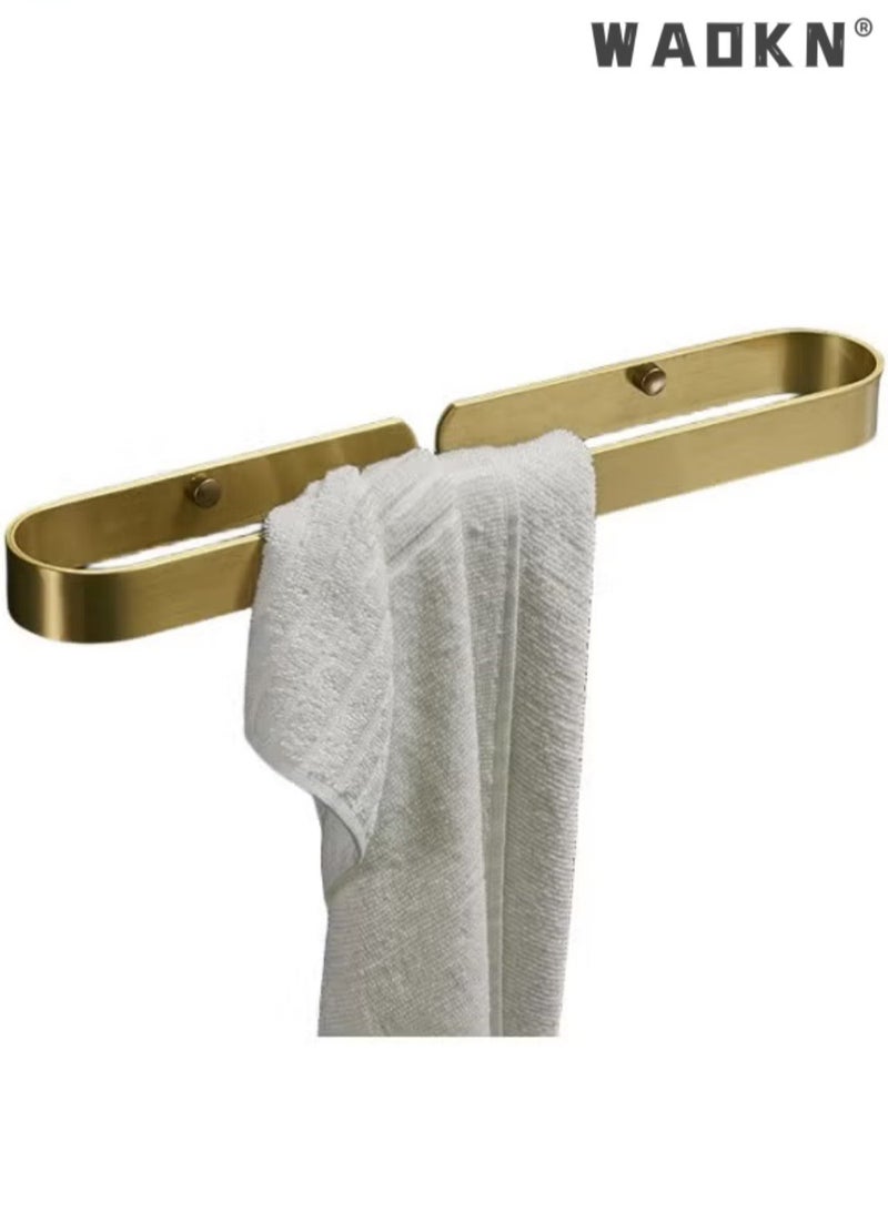 دبليو أيه أو كي أن حامل مناشف من الفولاذ المقاوم للصدأ مطلي بالذهب المصقول، حامل مناشف ذهبي لاصق، مناسب لملحقات بار الحمام، قضيب مناشف، حامل مناشف قوي مثبت على الحائط، لمسة نهائية من النحاس المصقول من الفولاذ المقاوم لل - Image 1
