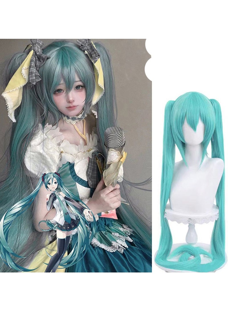 Generic Miku Hatsune wig with plum blossom, Senbonzakura, Snow Miku 100CM anime cosplay full head cover  - Image 1