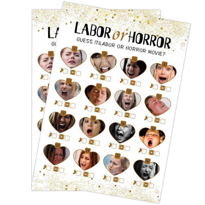 Muruseni Labor or Horror Baby Shower Game31 CardsIncluding AnswersGender Reveal Partyfor Mom Dad Kids Women Men Gender Neutral Unisex Set - Image 2