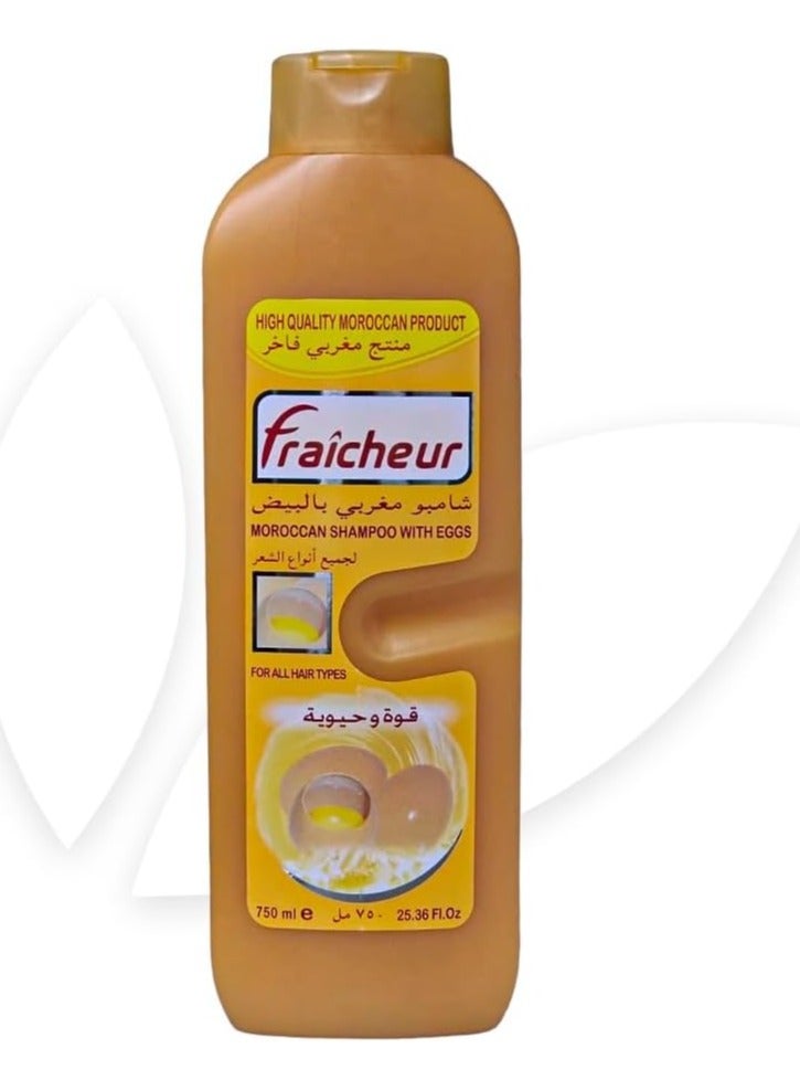 Fresher Shampoo with Moroccan Egg for Strength and Vitality for All Hair Types, 750 ml