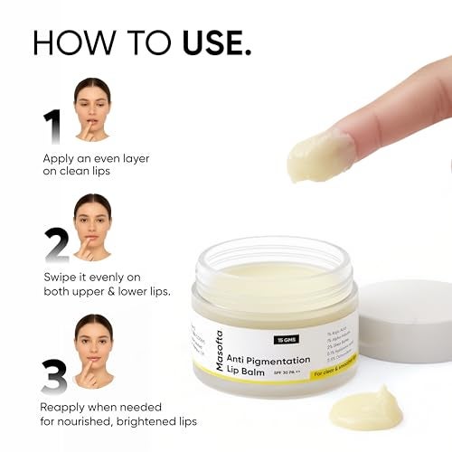 Masofta Shea Butter Lip Balm with Kojic Acid, Alpha Arbutin & Shea Butter for Smooth, Crack Free & Clear Lips, SPF 30 PA++, For Men & Women, 0.52 oz/15GMS - Image 5