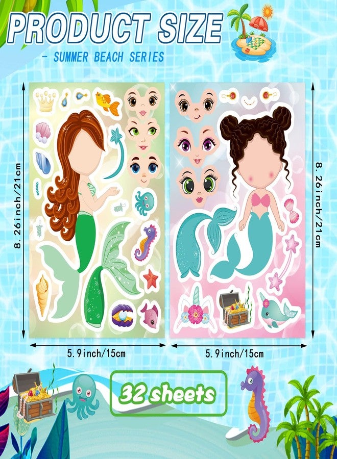 DUJAA 24 Sheets Mermaid Stickers for Kids, Make Your Own Mermaid Stickers, Make A Mermaid Stickers Party Favors, Classroom Teacher Rewards,Mermaid Themed Art Craft Supplies - Image 2