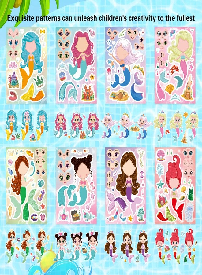 DUJAA 24 Sheets Mermaid Stickers for Kids, Make Your Own Mermaid Stickers, Make A Mermaid Stickers Party Favors, Classroom Teacher Rewards,Mermaid Themed Art Craft Supplies - Image 4
