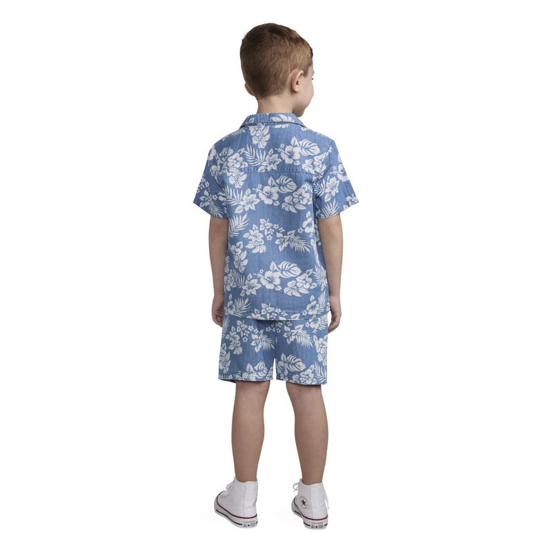 Hurley Short Sleeve Button Up Shirt and Shorts 2-Piece Outfit Set - Image 4